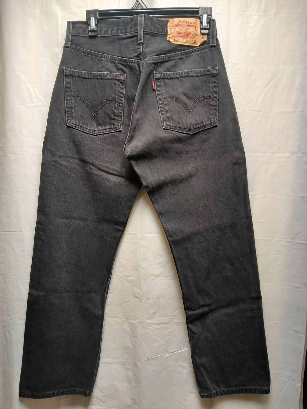 Levi's 501 W30 L30- Men's Black Button Fly Straight-Leg Jeans